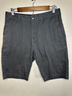 Volcom Men's Dark Gray Flat Front Streetwear Shorts 31” - 10” Inseam